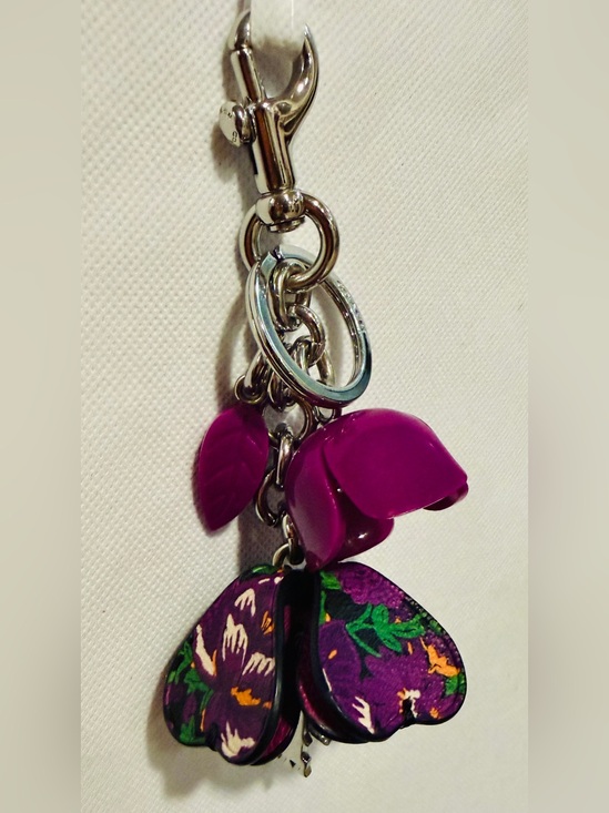 Coach Accessories - Coach Purple Floral Petal Keychain Charm